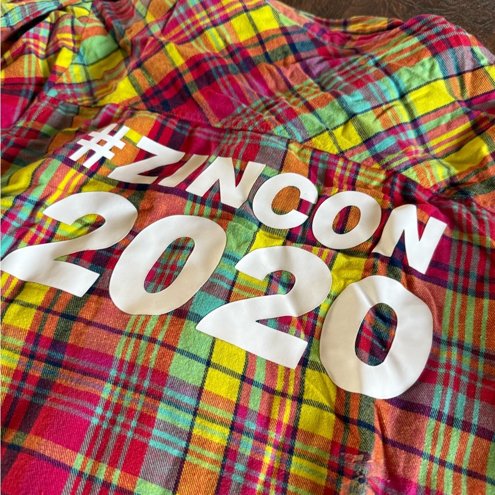 Zumba Colorful Plaid Shirt with #ZINCON 2020 Print